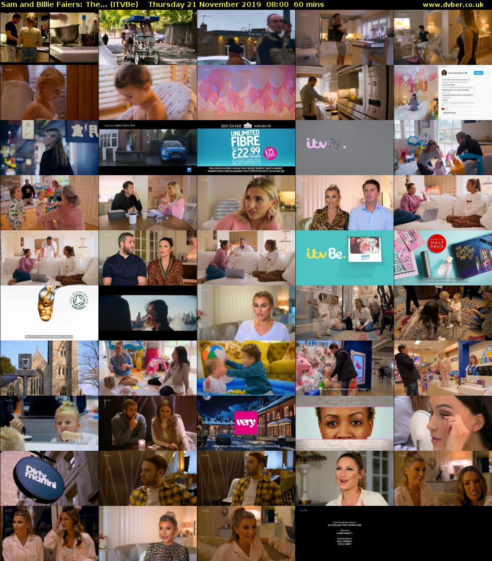 Sam and Billie Faiers: The... (ITVBe) Thursday 21 November 2019 08:00 - 09:00