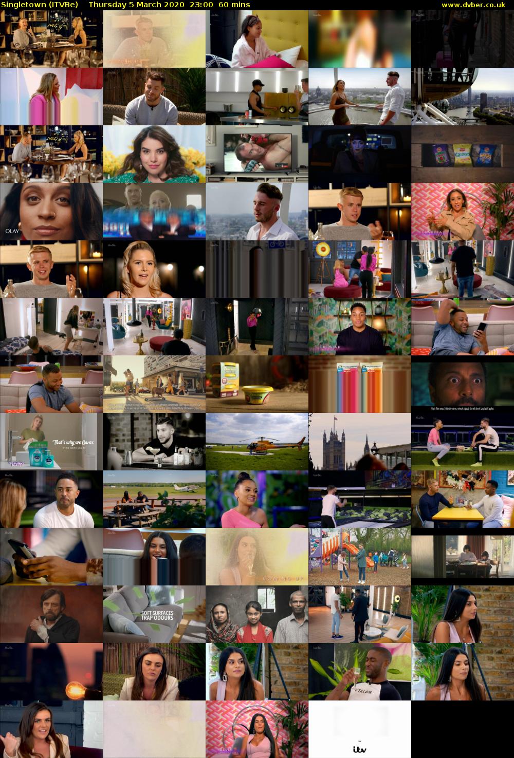 Singletown (ITVBe) Thursday 5 March 2020 23:00 - 00:00