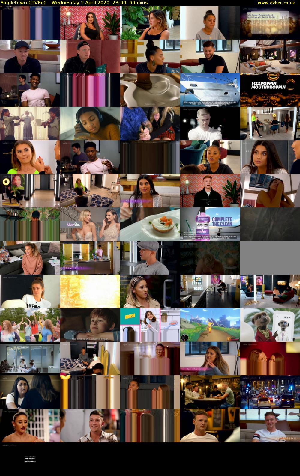 Singletown (ITVBe) Wednesday 1 April 2020 23:00 - 00:00