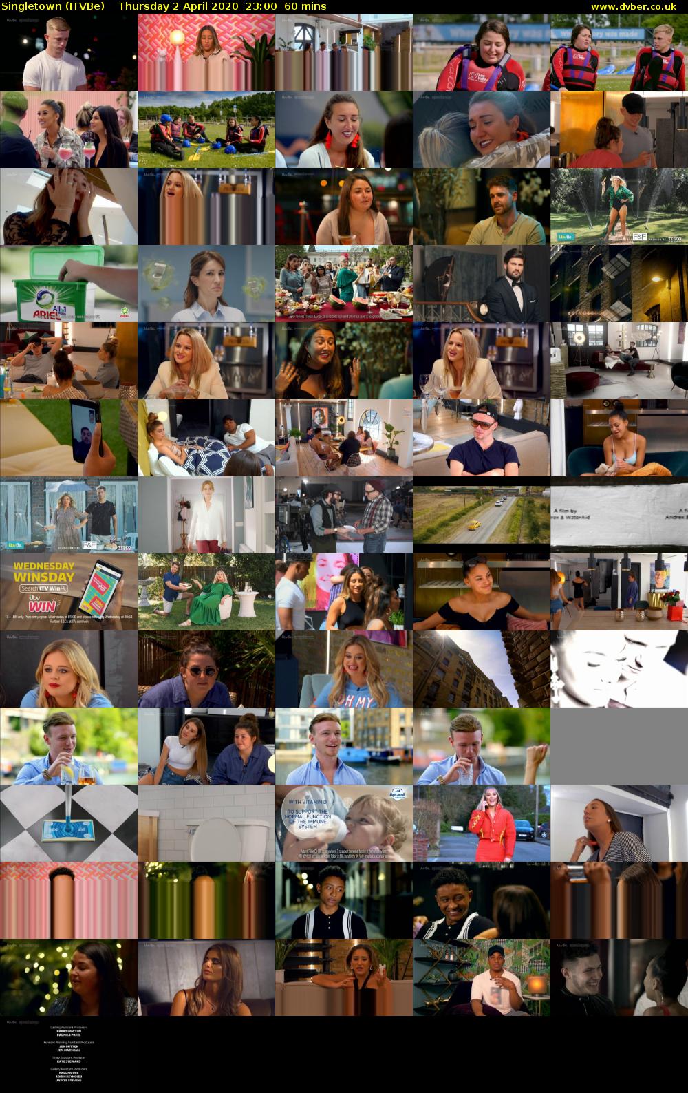 Singletown (ITVBe) Thursday 2 April 2020 23:00 - 00:00