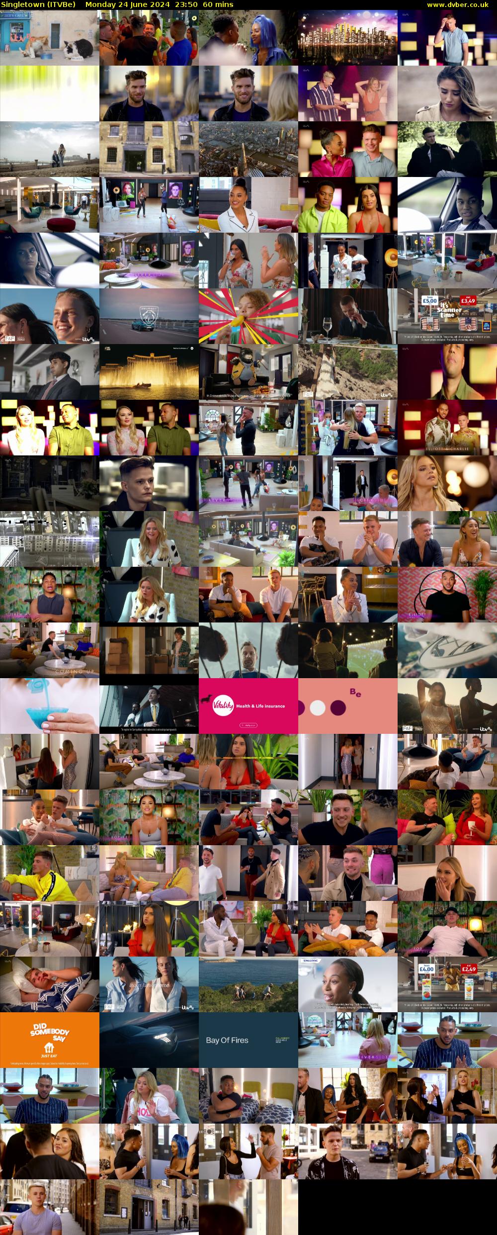 Singletown (ITVBe) Monday 24 June 2024 23:50 - 00:50