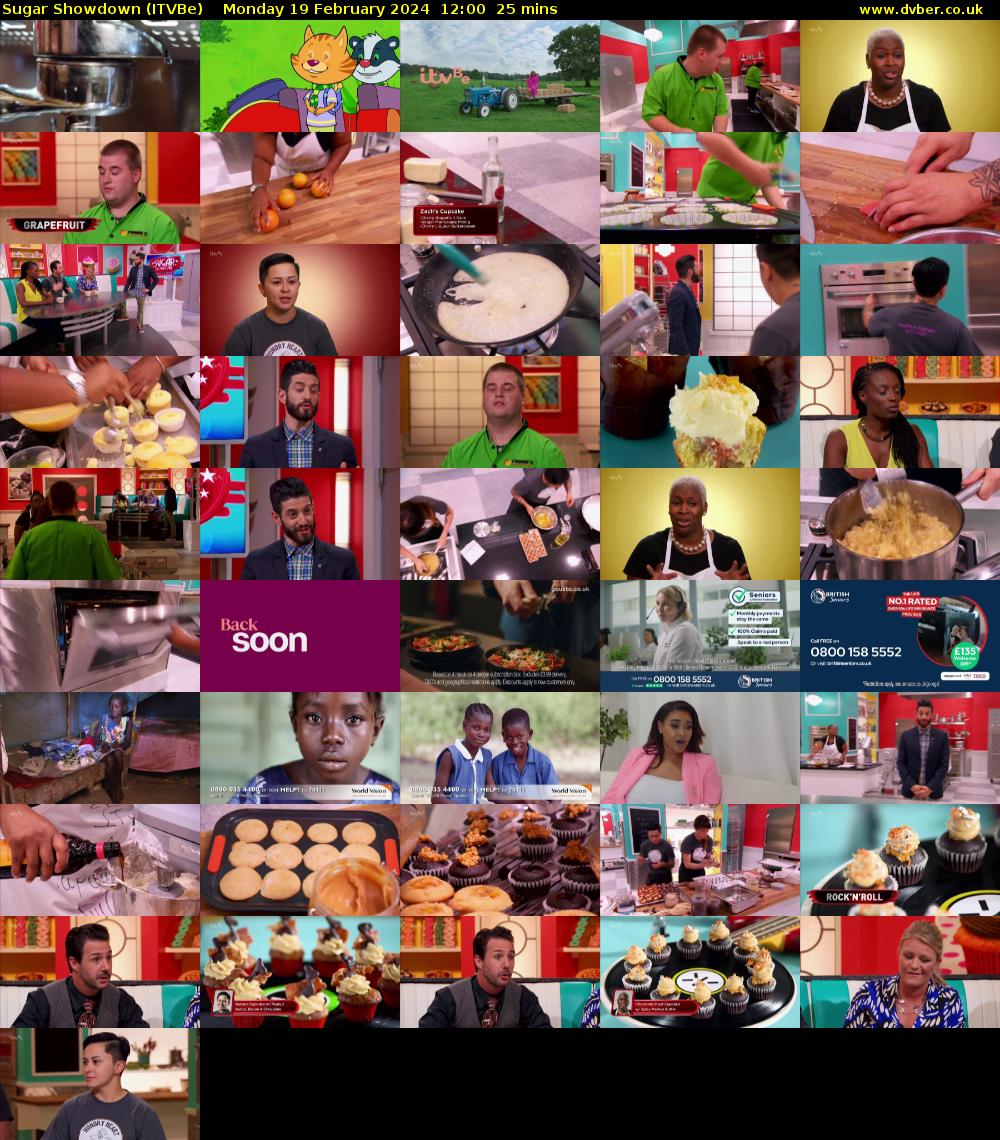 Sugar Showdown (ITVBe) Monday 19 February 2024 12:00 - 12:25