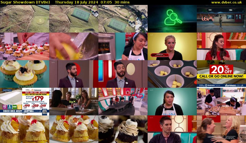 Sugar Showdown (ITVBe) Thursday 18 July 2024 07:05 - 07:35