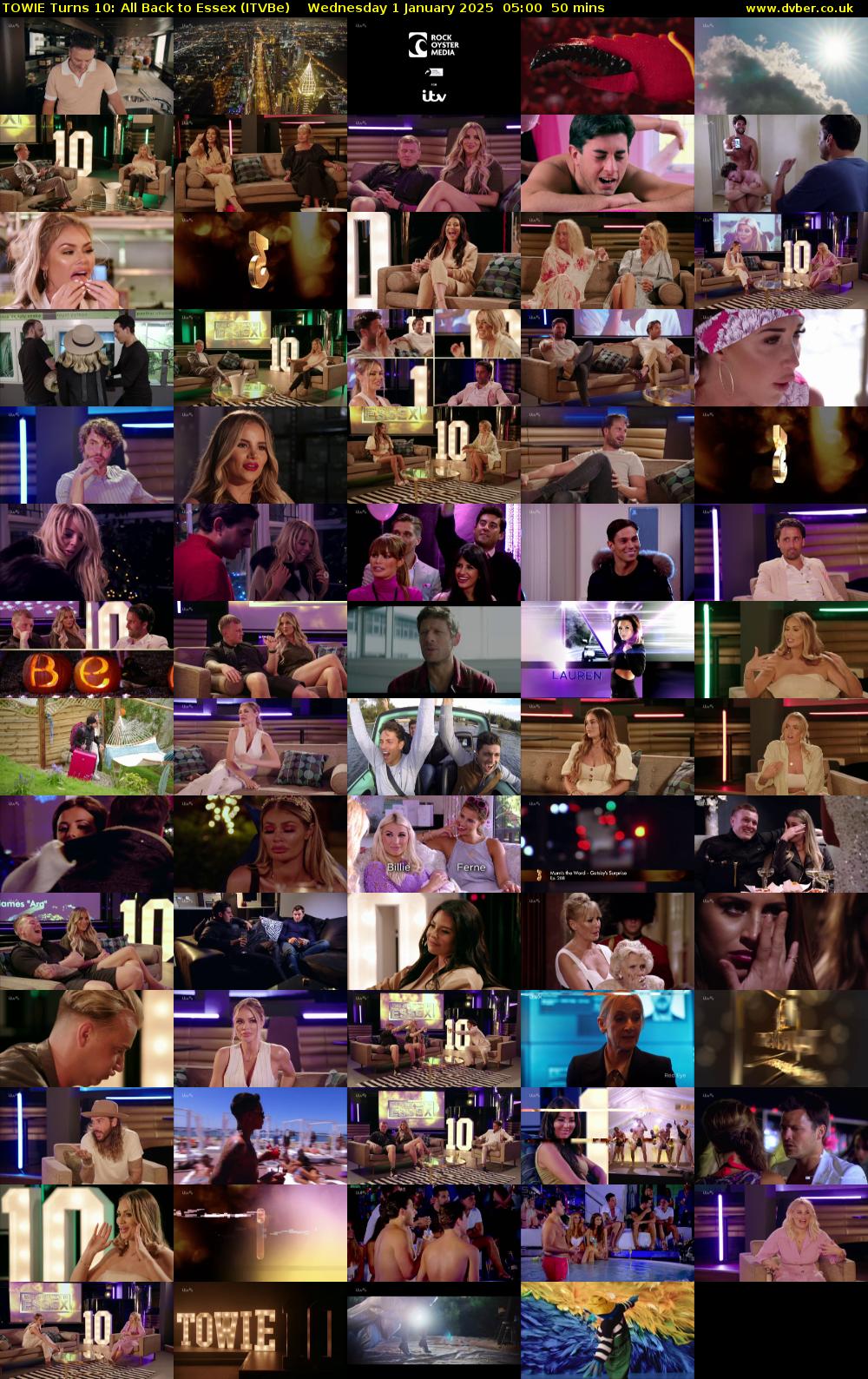TOWIE Turns 10: All Back to Essex (ITVBe) Wednesday 1 January 2025 05:00 - 05:50