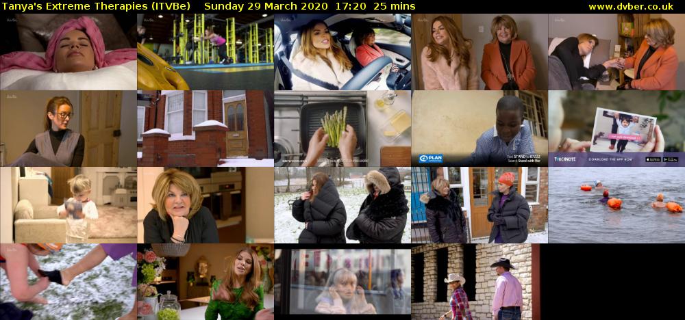 Tanya's Extreme Therapies (ITVBe) Sunday 29 March 2020 17:20 - 17:45