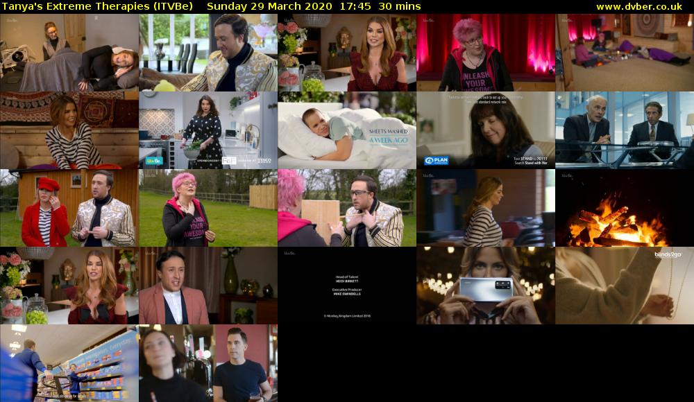 Tanya's Extreme Therapies (ITVBe) Sunday 29 March 2020 17:45 - 18:15
