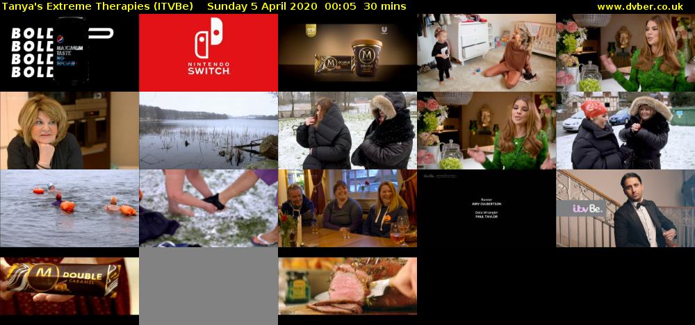 Tanya's Extreme Therapies (ITVBe) Sunday 5 April 2020 00:05 - 00:35