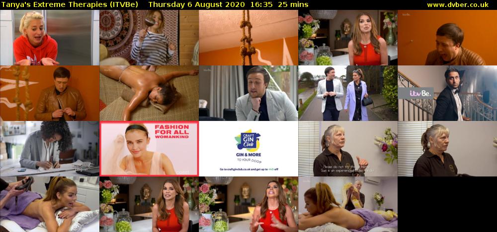 Tanya's Extreme Therapies (ITVBe) Thursday 6 August 2020 16:35 - 17:00