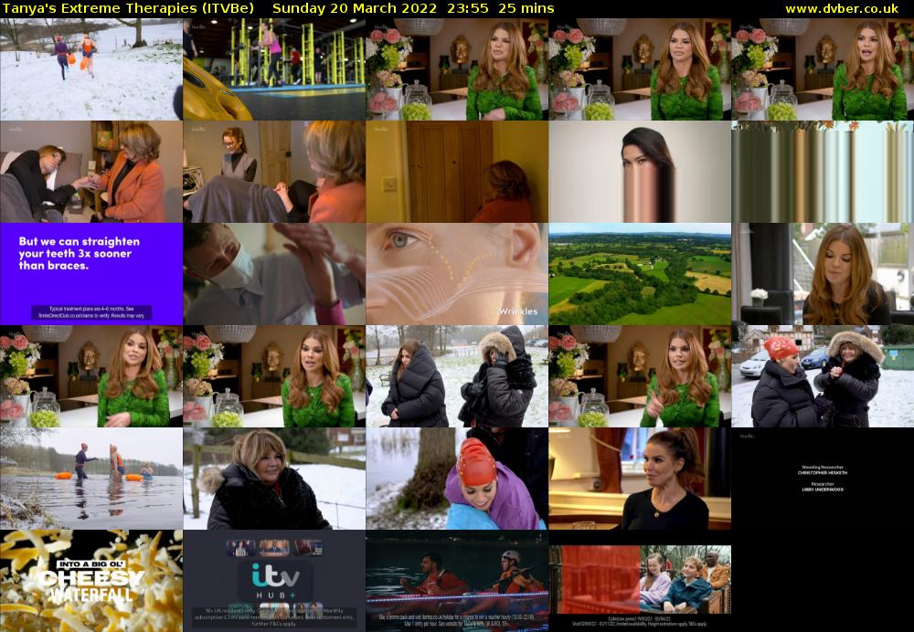 Tanya's Extreme Therapies (ITVBe) Sunday 20 March 2022 23:55 - 00:20