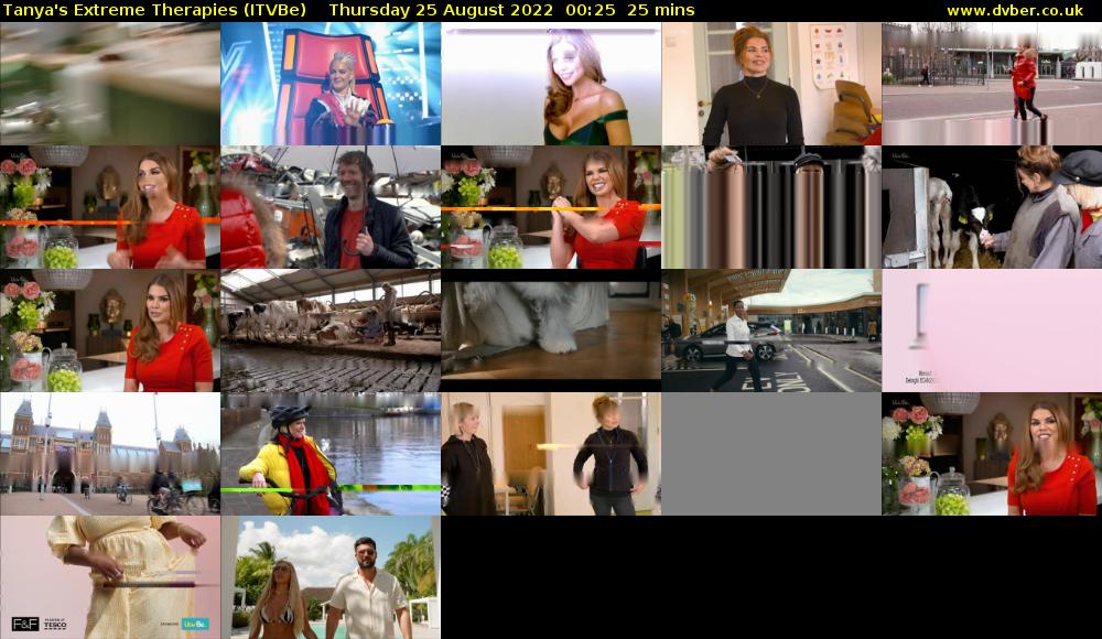 Tanya's Extreme Therapies (ITVBe) Thursday 25 August 2022 00:25 - 00:50