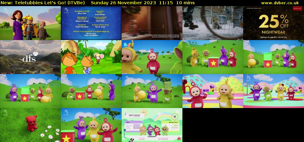 Teletubbies Let's Go! (ITVBe) Sunday 26 November 2023 11:15 - 11:25