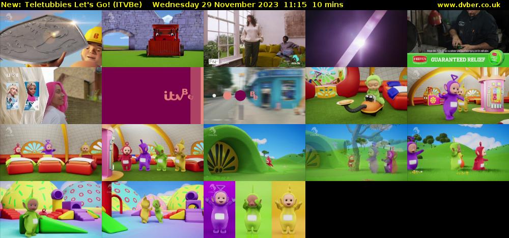 Teletubbies Let's Go! (ITVBe) Wednesday 29 November 2023 11:15 - 11:25
