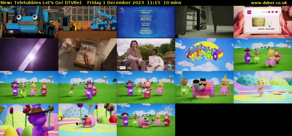 Teletubbies Let's Go! (ITVBe) Friday 1 December 2023 11:15 - 11:25