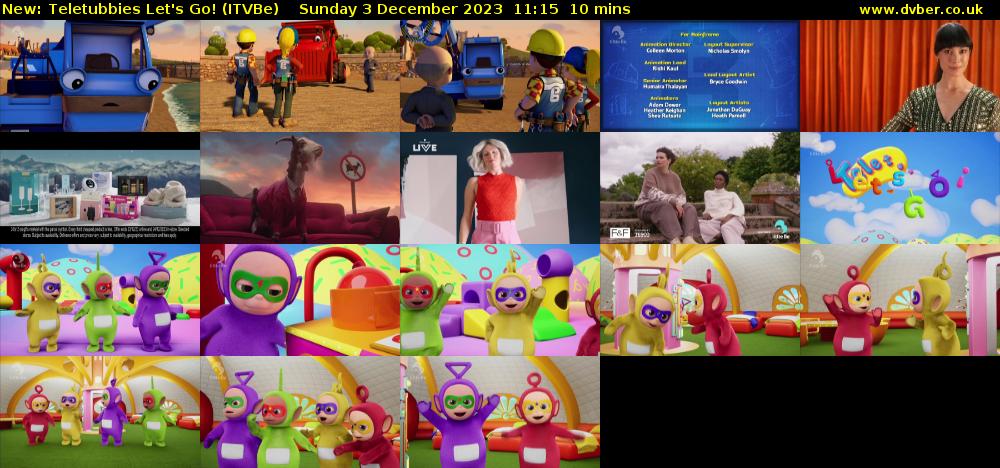 Teletubbies Let's Go! (ITVBe) Sunday 3 December 2023 11:15 - 11:25
