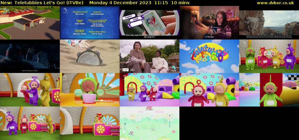 Teletubbies Let's Go! (ITVBe) Monday 4 December 2023 11:15 - 11:25