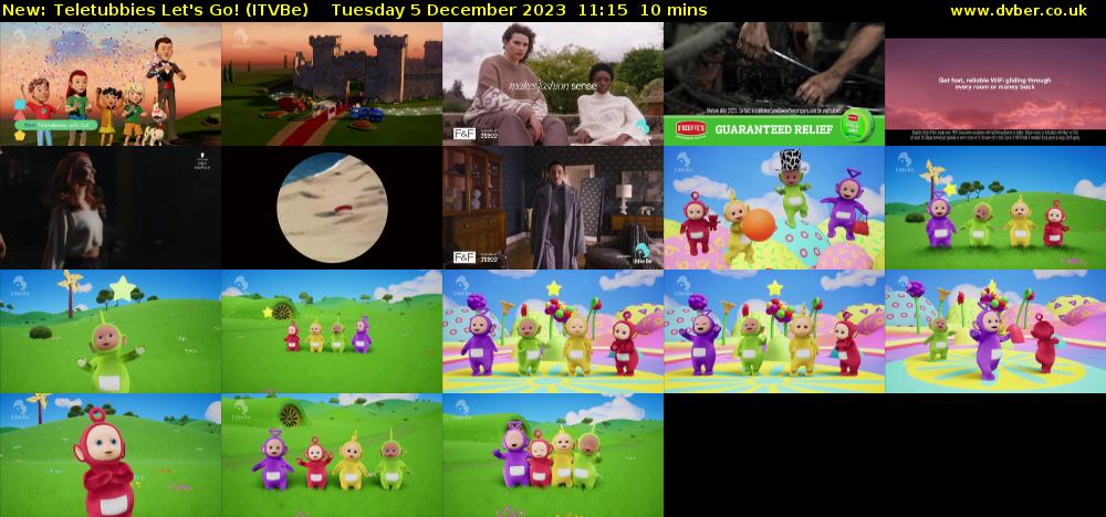 Teletubbies Let's Go! (ITVBe) Tuesday 5 December 2023 11:15 - 11:25