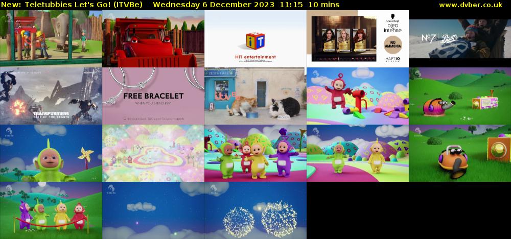 Teletubbies Let's Go! (ITVBe) Wednesday 6 December 2023 11:15 - 11:25