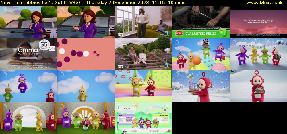 Teletubbies Let's Go! (ITVBe) Thursday 7 December 2023 11:15 - 11:25