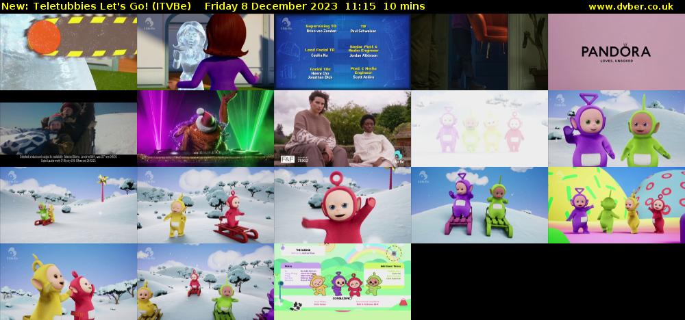 Teletubbies Let's Go! (ITVBe) Friday 8 December 2023 11:15 - 11:25