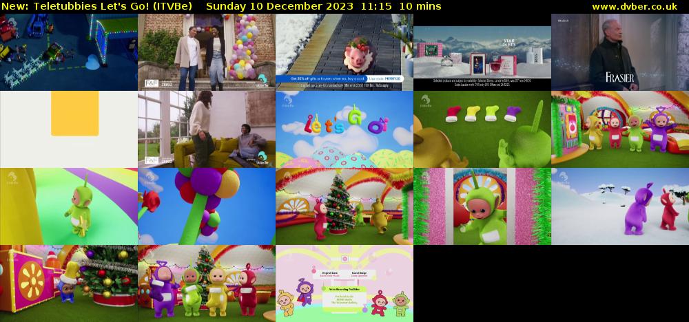 Teletubbies Let's Go! (ITVBe) Sunday 10 December 2023 11:15 - 11:25