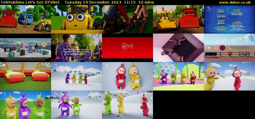 Teletubbies Let's Go! (ITVBe) Tuesday 19 December 2023 11:15 - 11:25