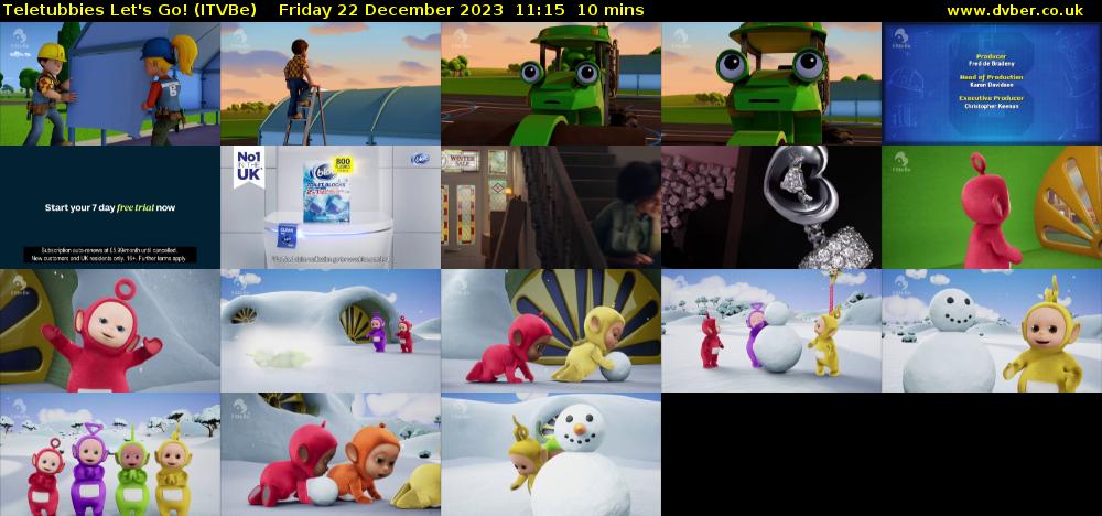Teletubbies Let's Go! (ITVBe) Friday 22 December 2023 11:15 - 11:25