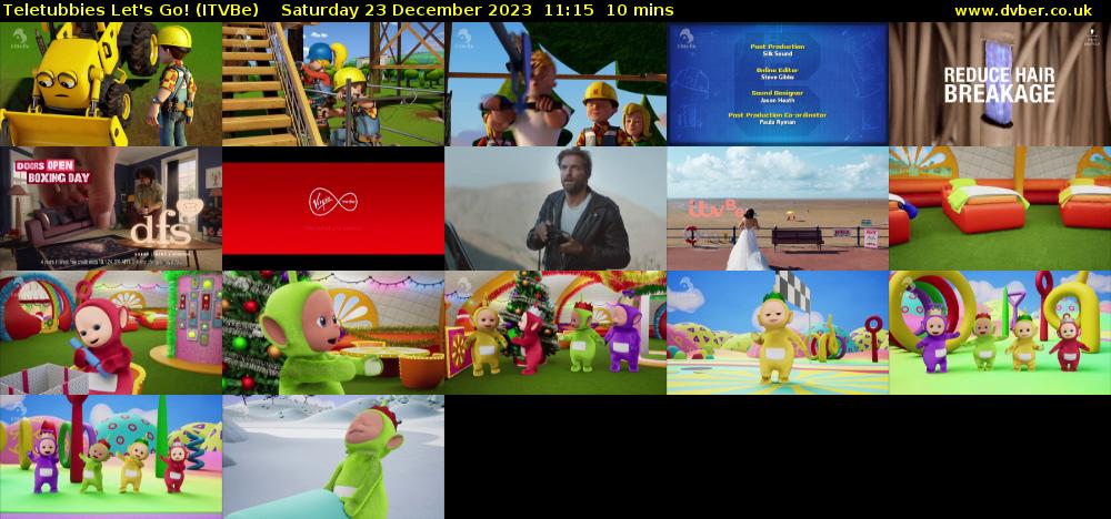 Teletubbies Let's Go! (ITVBe) Saturday 23 December 2023 11:15 - 11:25