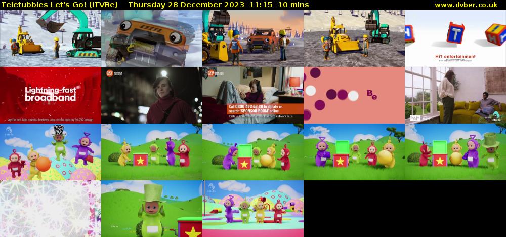 Teletubbies Let's Go! (ITVBe) Thursday 28 December 2023 11:15 - 11:25