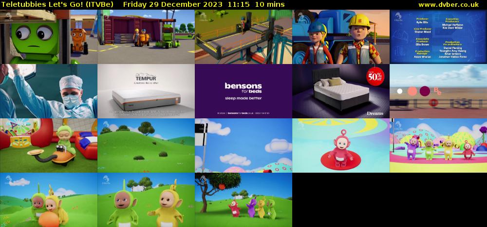 Teletubbies Let's Go! (ITVBe) Friday 29 December 2023 11:15 - 11:25