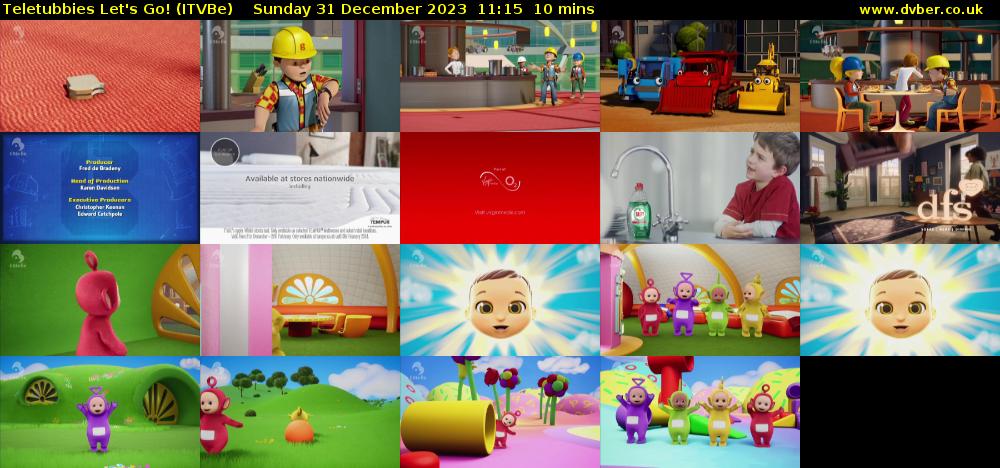 Teletubbies Let's Go! (ITVBe) Sunday 31 December 2023 11:15 - 11:25
