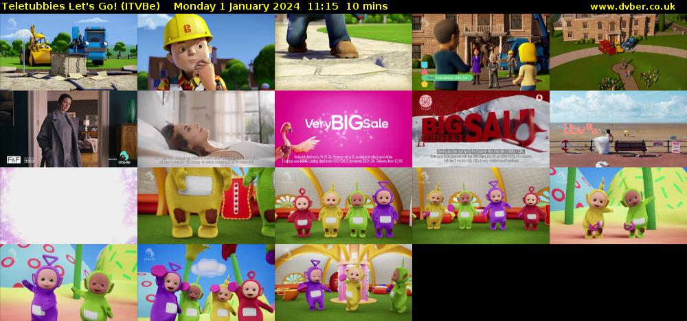 Teletubbies Let's Go! (ITVBe) Monday 1 January 2024 11:15 - 11:25