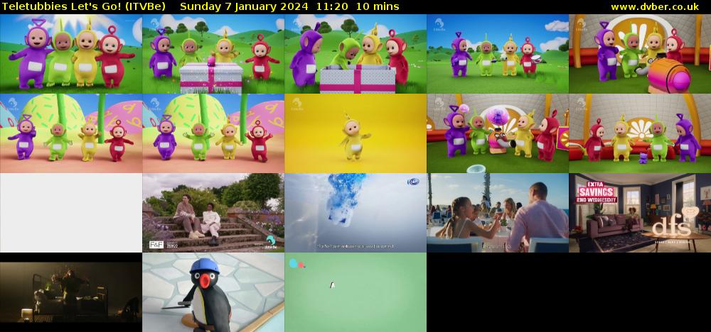 Teletubbies Let's Go! (ITVBe) Sunday 7 January 2024 11:20 - 11:30