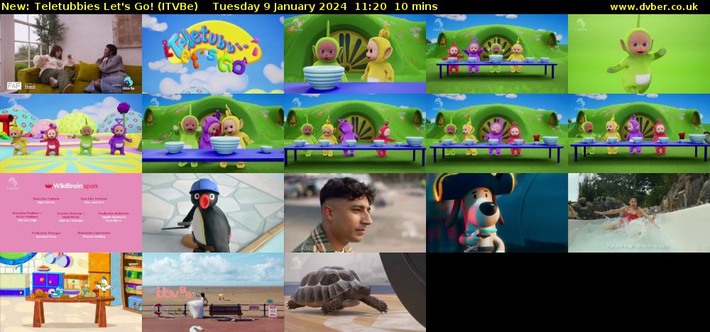 Teletubbies Let's Go! (ITVBe) Tuesday 9 January 2024 11:20 - 11:30