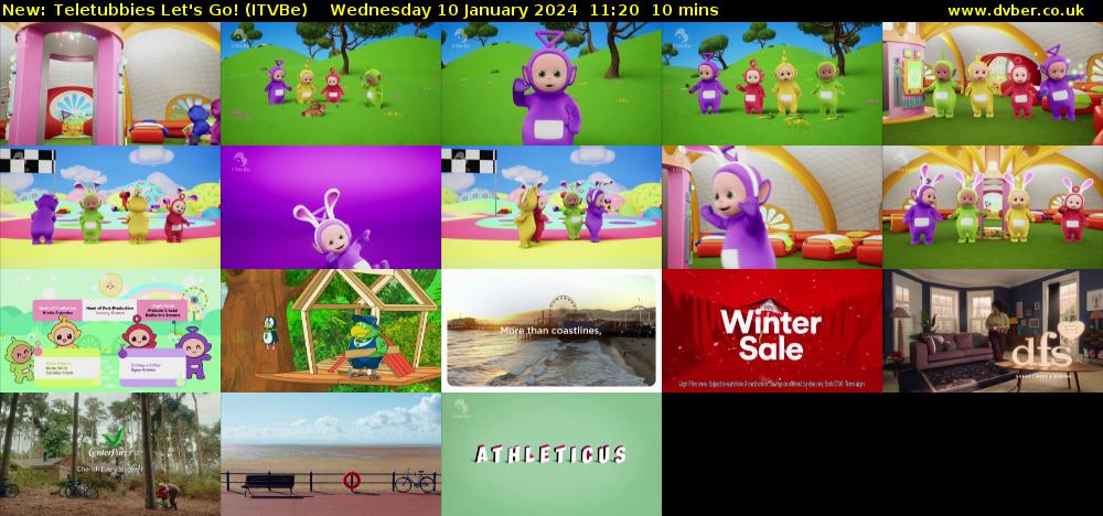 Teletubbies Let's Go! (ITVBe) Wednesday 10 January 2024 11:20 - 11:30