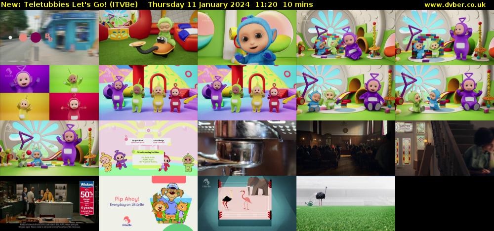 Teletubbies Let's Go! (ITVBe) Thursday 11 January 2024 11:20 - 11:30