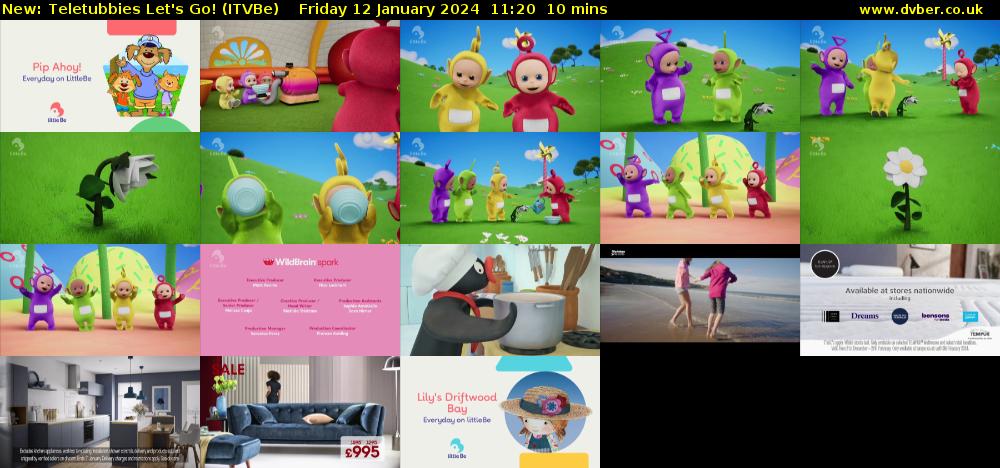 Teletubbies Let's Go! (ITVBe) Friday 12 January 2024 11:20 - 11:30