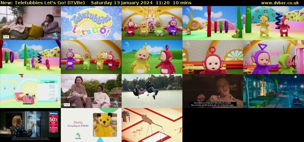 Teletubbies Let's Go! (ITVBe) Saturday 13 January 2024 11:20 - 11:30