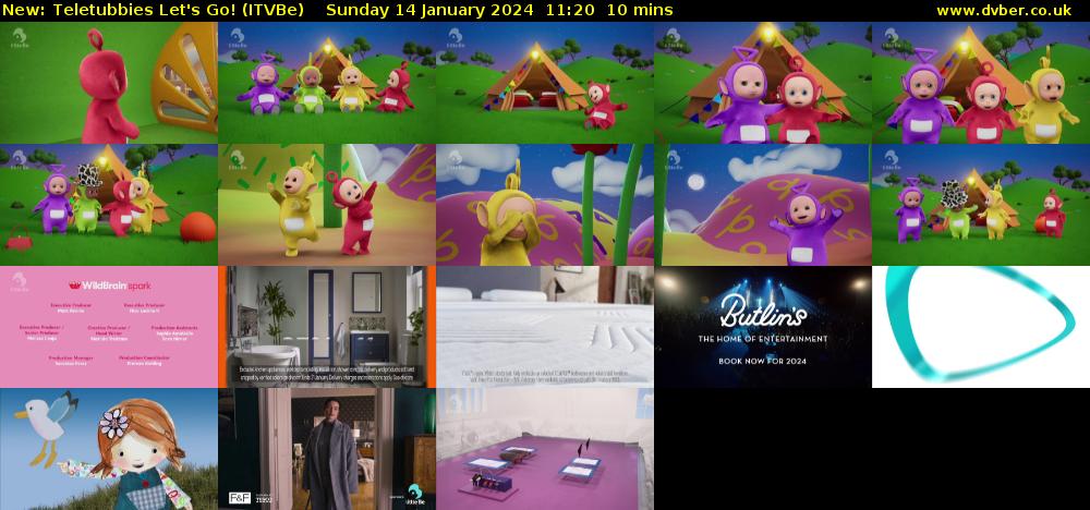 Teletubbies Let's Go! (ITVBe) Sunday 14 January 2024 11:20 - 11:30