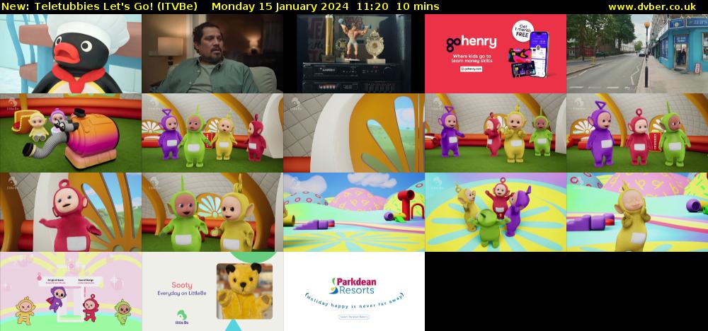 Teletubbies Let's Go! (ITVBe) Monday 15 January 2024 11:20 - 11:30