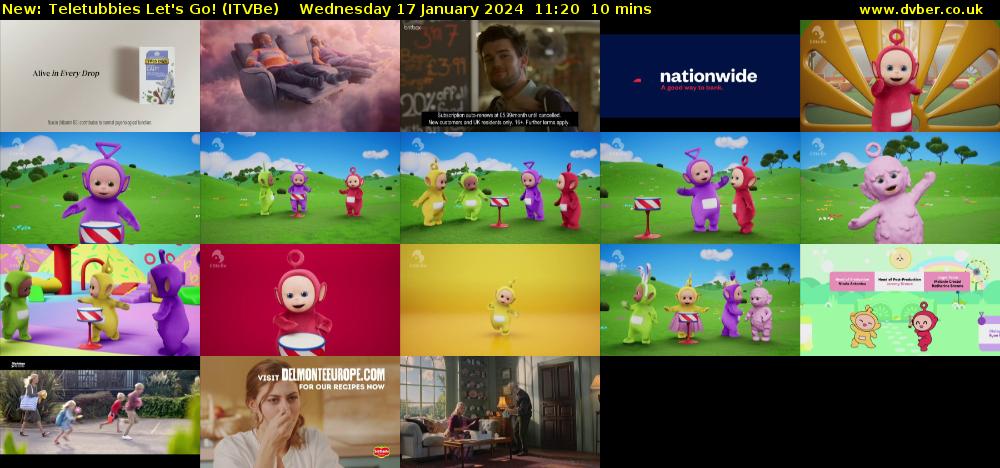 Teletubbies Let's Go! (ITVBe) Wednesday 17 January 2024 11:20 - 11:30