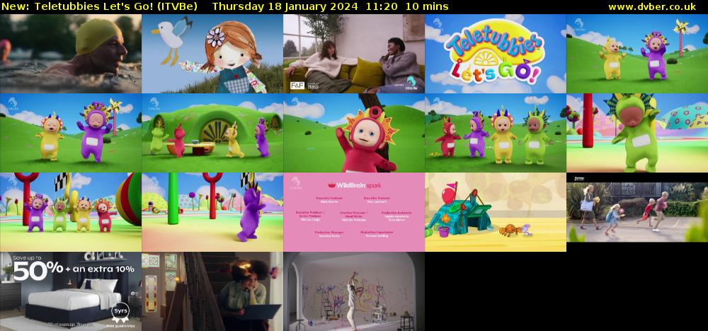Teletubbies Let's Go! (ITVBe) Thursday 18 January 2024 11:20 - 11:30