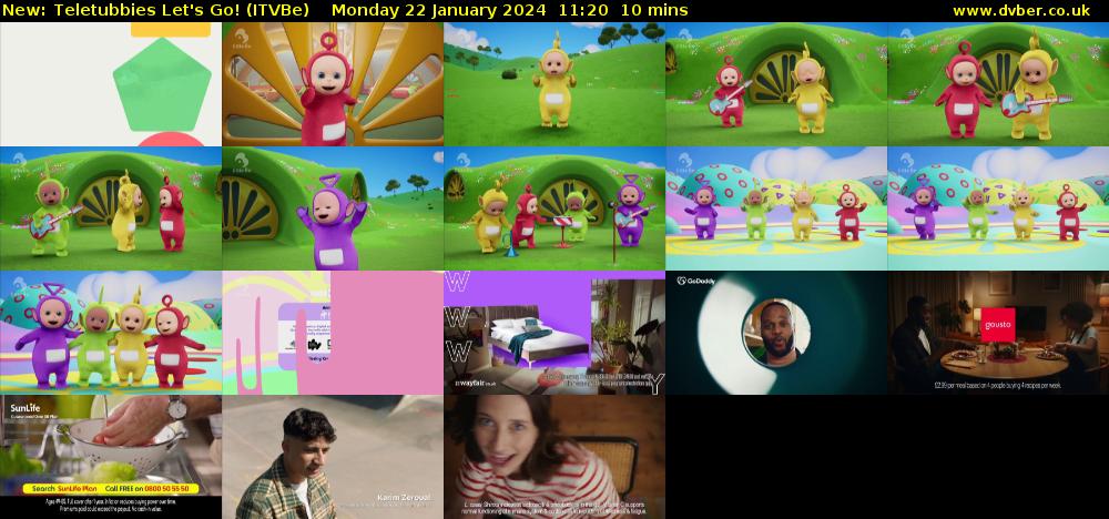 Teletubbies Let's Go! (ITVBe) Monday 22 January 2024 11:20 - 11:30