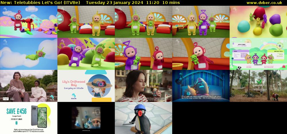 Teletubbies Let's Go! (ITVBe) Tuesday 23 January 2024 11:20 - 11:30
