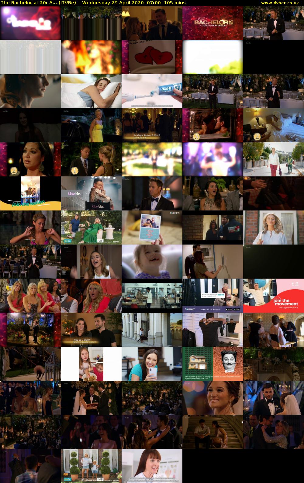 The Bachelor at 20: A... (ITVBe) Wednesday 29 April 2020 07:00 - 08:45