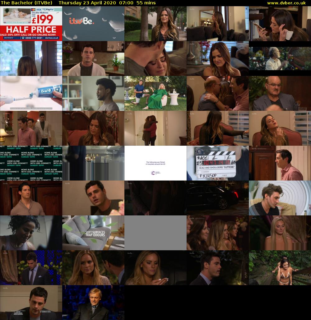 The Bachelor (ITVBe) Thursday 23 April 2020 07:00 - 07:55