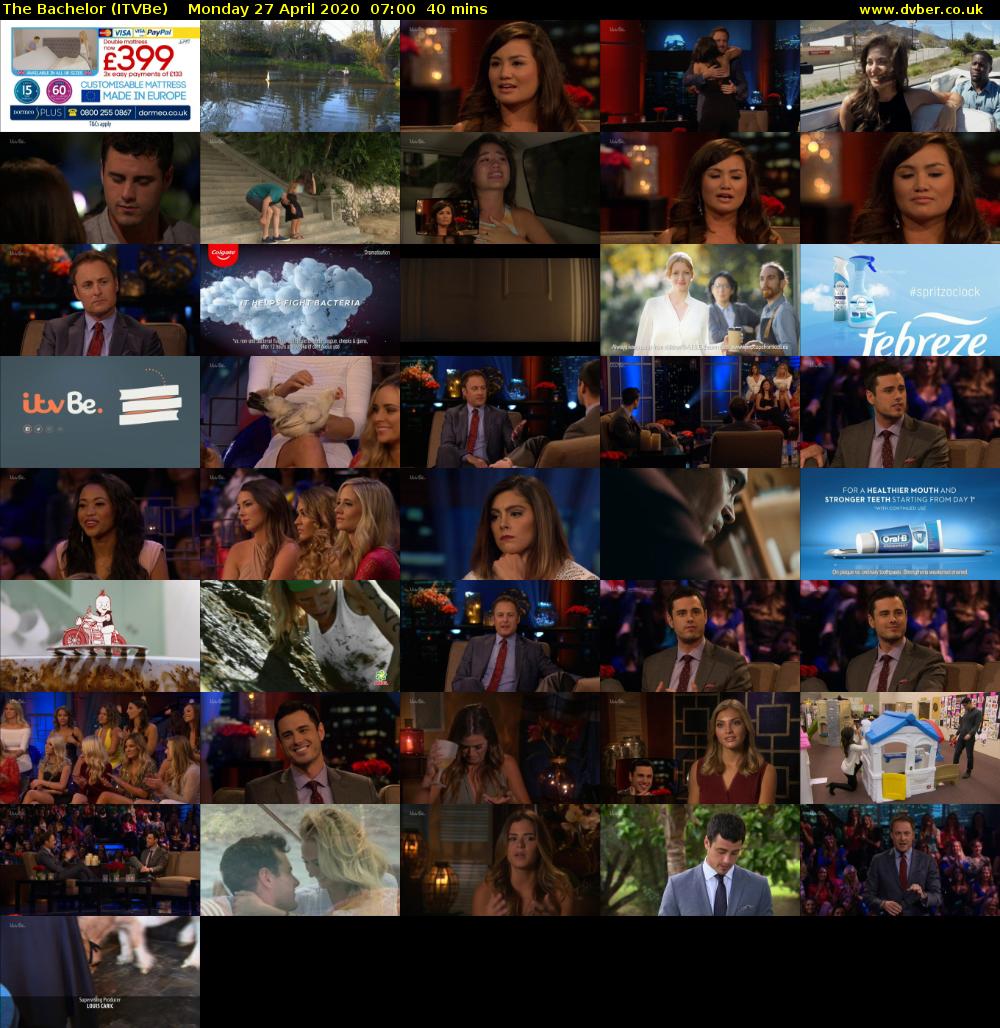 The Bachelor (ITVBe) Monday 27 April 2020 07:00 - 07:40