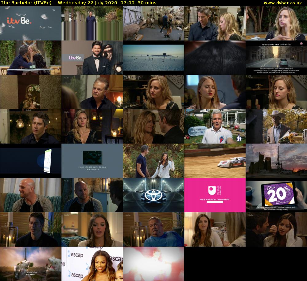 The Bachelor (ITVBe) Wednesday 22 July 2020 07:00 - 07:50