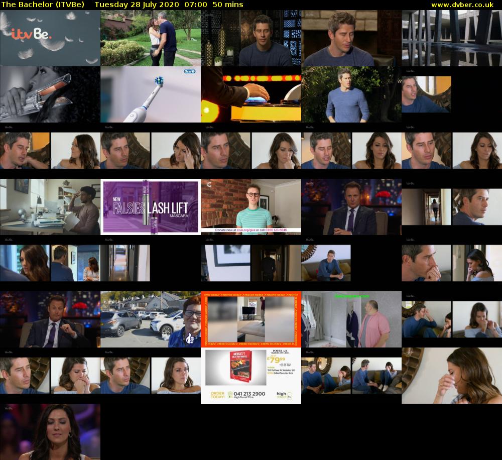 The Bachelor (ITVBe) Tuesday 28 July 2020 07:00 - 07:50