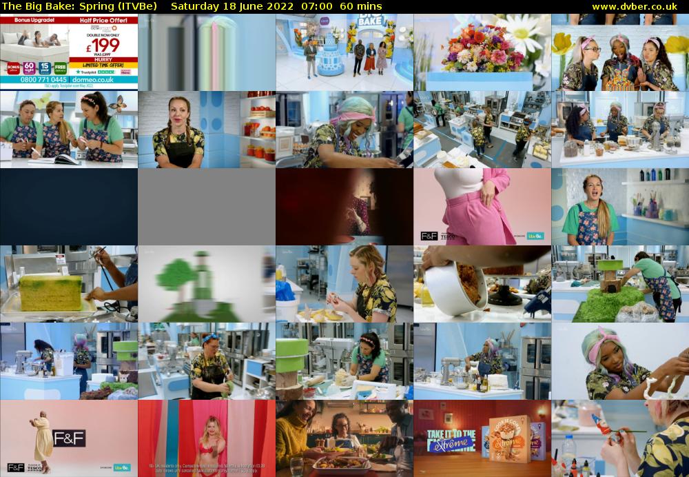 The Big Bake: Spring (ITVBe) Saturday 18 June 2022 07:00 - 08:00