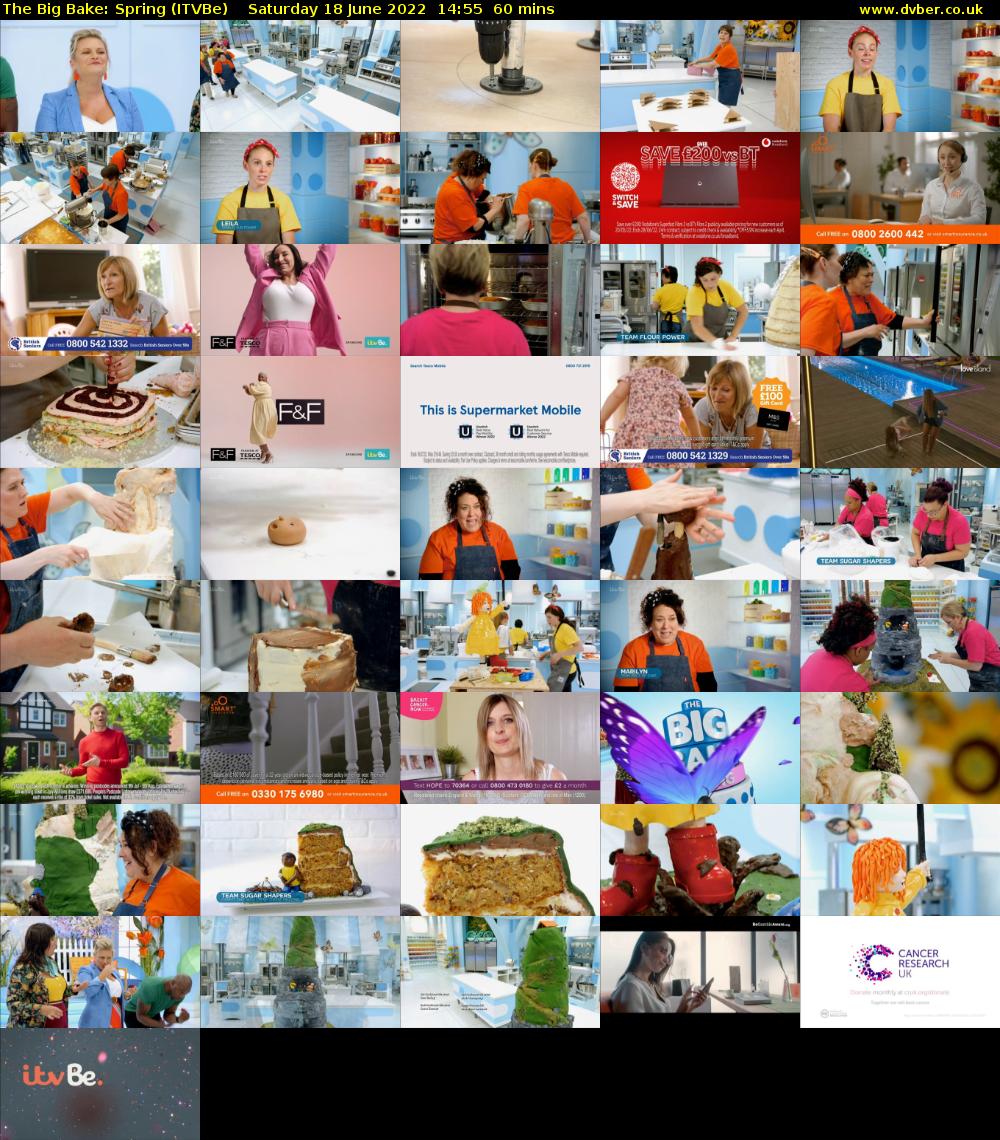 The Big Bake: Spring (ITVBe) Saturday 18 June 2022 14:55 - 15:55